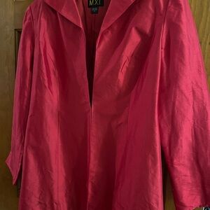 Women's Vibrant Red Silk Blazer